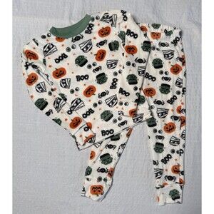 Frankenstein, pumpkins Boys 2 Pc Pajamas Set Size 4/5 Halloween kids Very Soft